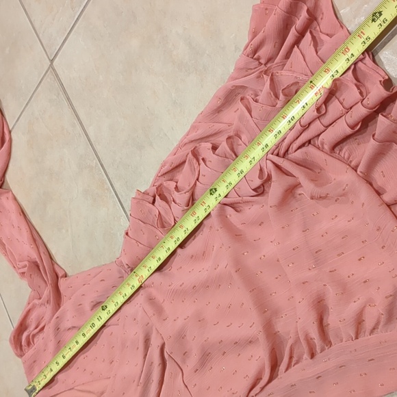 Express Pink Ruffled Long Sleeve Mini Dress Size Small - Picture 4 of 4